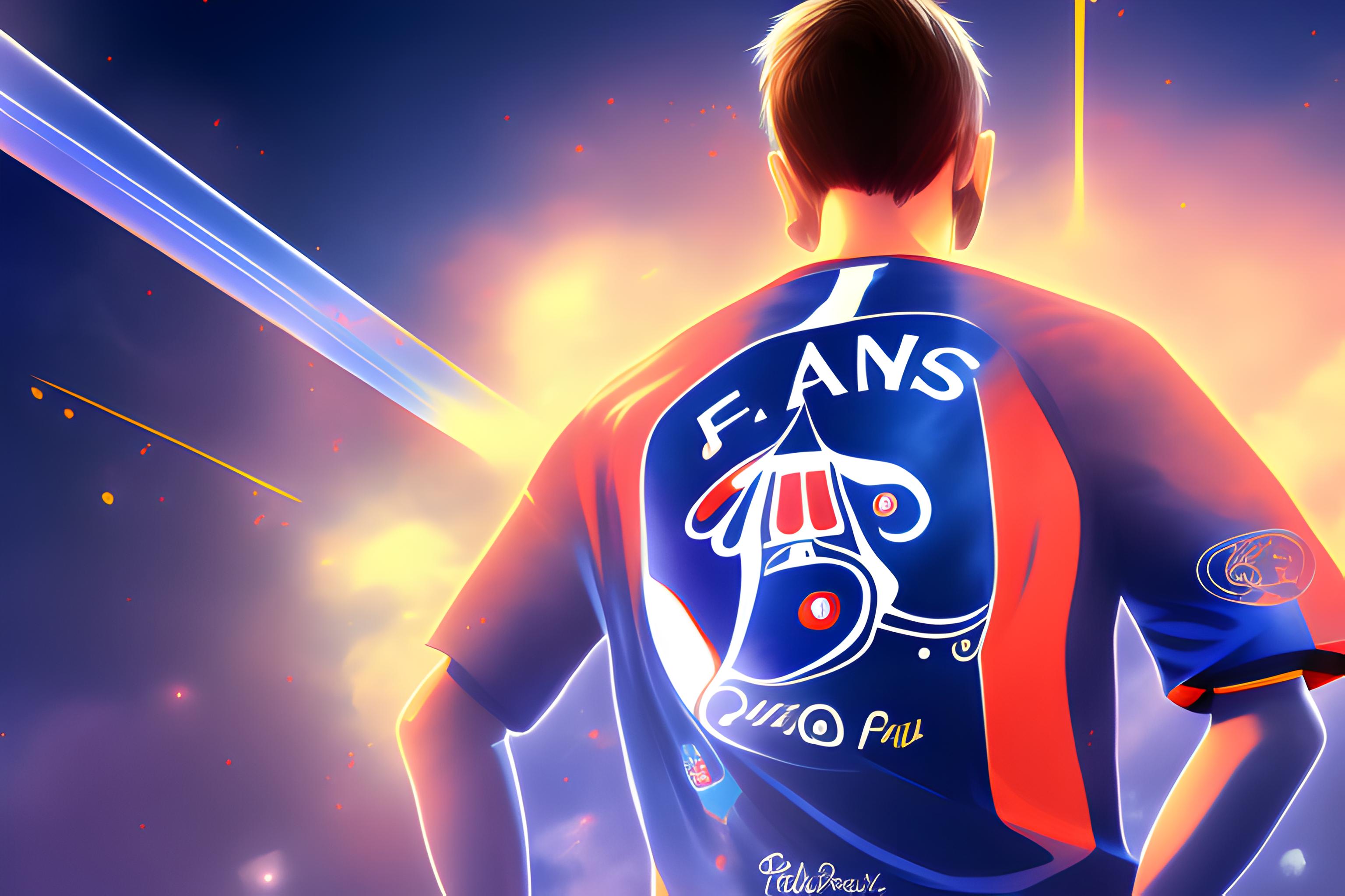 fais moi un fond d'écran psg dans un style anime avec les joueurs, les trophées et met mon nom ALIX